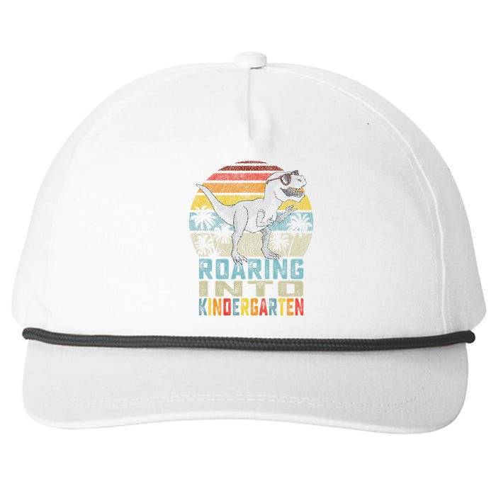 Roaring Into Kindergarten Dinosaur 1st Day Back To School Snapback Five-Panel Rope Hat