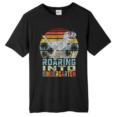 Roaring Into Kindergarten Dinosaur 1st Day Back To School Tall Fusion ChromaSoft Performance T-Shirt