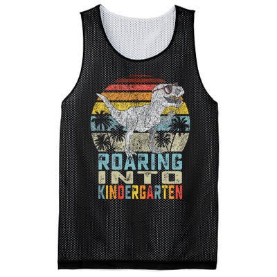 Roaring Into Kindergarten Dinosaur 1st Day Back To School Mesh Reversible Basketball Jersey Tank