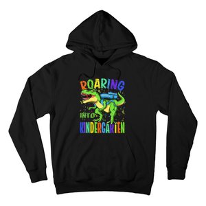 Roaring Into Kindergarten Dinosaur T Rex Back to School Hoodie