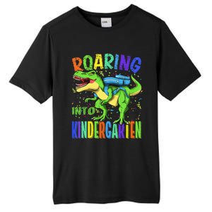 Roaring Into Kindergarten Dinosaur T Rex Back to School Tall Fusion ChromaSoft Performance T-Shirt