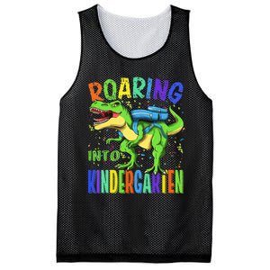 Roaring Into Kindergarten Dinosaur T Rex Back to School Mesh Reversible Basketball Jersey Tank