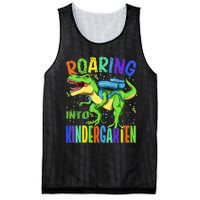 Roaring Into Kindergarten Dinosaur T Rex Back to School Mesh Reversible Basketball Jersey Tank