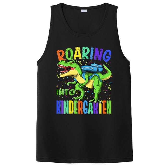 Roaring Into Kindergarten Dinosaur T Rex Back to School PosiCharge Competitor Tank