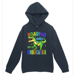 Roaring Into Kindergarten Dinosaur T Rex Back to School Urban Pullover Hoodie