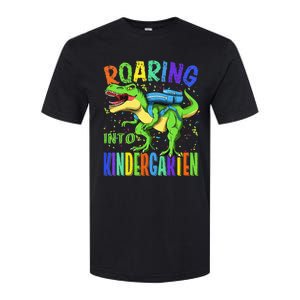 Roaring Into Kindergarten Dinosaur T Rex Back to School Softstyle CVC T-Shirt