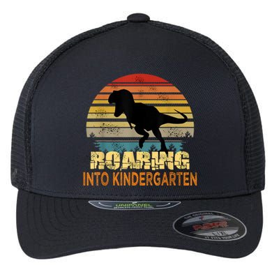 Roaring Into Kindergarten Dinosaur 1st Day Back To School Flexfit Unipanel Trucker Cap