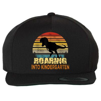 Roaring Into Kindergarten Dinosaur 1st Day Back To School Wool Snapback Cap