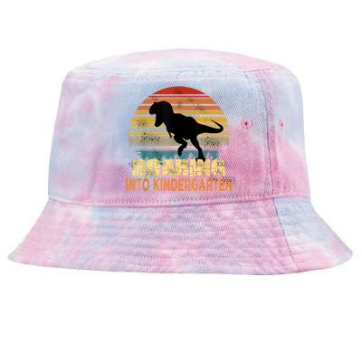 Roaring Into Kindergarten Dinosaur 1st Day Back To School Tie-Dyed Bucket Hat