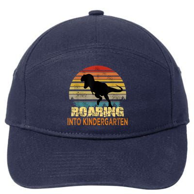 Roaring Into Kindergarten Dinosaur 1st Day Back To School 7-Panel Snapback Hat