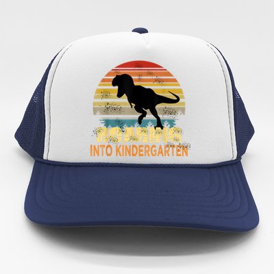 Roaring Into Kindergarten Dinosaur 1st Day Back To School Trucker Hat