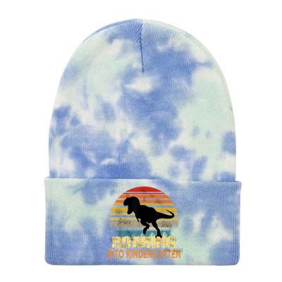 Roaring Into Kindergarten Dinosaur 1st Day Back To School Tie Dye 12in Knit Beanie