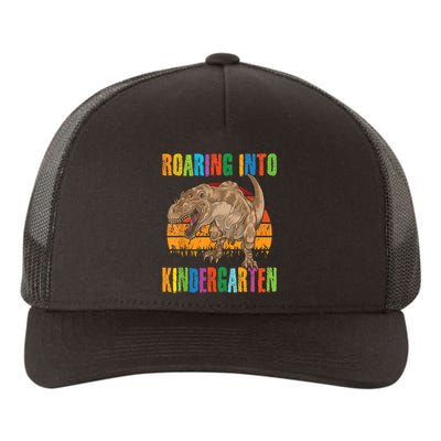 Roaring Into Kindergarten Dinosaur Back To School Boy Girl Yupoong Adult 5-Panel Trucker Hat