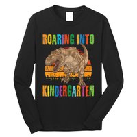 Roaring Into Kindergarten Dinosaur Back To School Boy Girl Long Sleeve Shirt