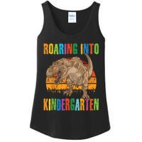 Roaring Into Kindergarten Dinosaur Back To School Boy Girl Ladies Essential Tank