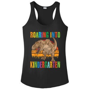 Roaring Into Kindergarten Dinosaur Back To School Boy Girl Ladies PosiCharge Competitor Racerback Tank