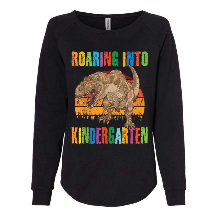 Roaring Into Kindergarten Dinosaur Back To School Boy Girl Womens California Wash Sweatshirt