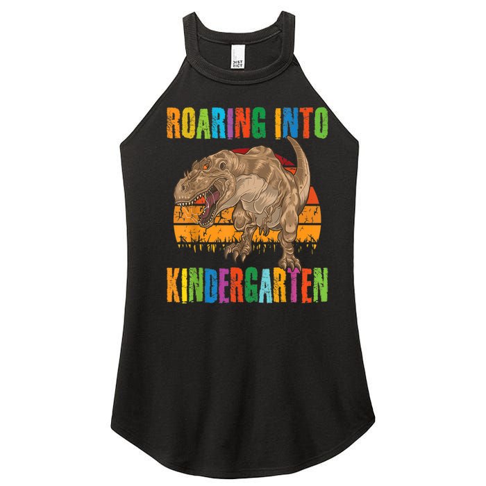 Roaring Into Kindergarten Dinosaur Back To School Boy Girl Women's Perfect Tri Rocker Tank