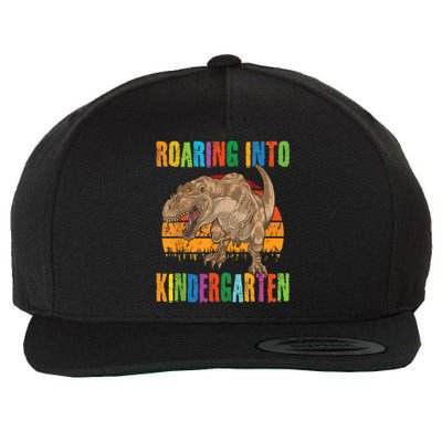 Roaring Into Kindergarten Dinosaur Back To School Boy Girl Wool Snapback Cap