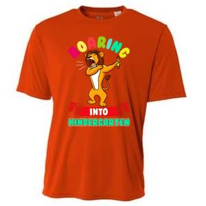 Roaring Into Kindergarten First Day Of School Kindergarten Cool Gift Cooling Performance Crew T-Shirt