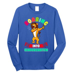 Roaring Into Kindergarten First Day Of School Kindergarten Cool Gift Long Sleeve Shirt