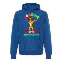 Roaring Into Kindergarten First Day Of School Kindergarten Cool Gift Premium Hoodie