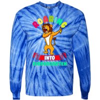 Roaring Into Kindergarten First Day Of School Kindergarten Cool Gift Tie-Dye Long Sleeve Shirt