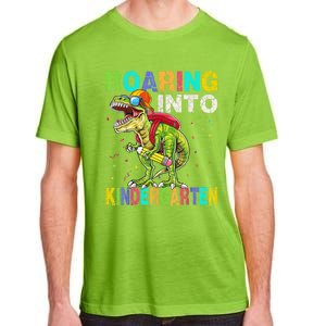 Roaring Into Kindergarten Dinosaur T Rex Back To School Boy Adult ChromaSoft Performance T-Shirt