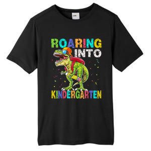 Roaring Into Kindergarten Dinosaur T Rex Back To School Boy Tall Fusion ChromaSoft Performance T-Shirt