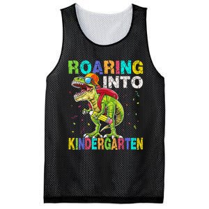 Roaring Into Kindergarten Dinosaur T Rex Back To School Boy Mesh Reversible Basketball Jersey Tank