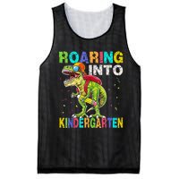 Roaring Into Kindergarten Dinosaur T Rex Back To School Boy Mesh Reversible Basketball Jersey Tank