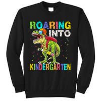 Roaring Into Kindergarten Dinosaur T Rex Back To School Boy Tall Sweatshirt