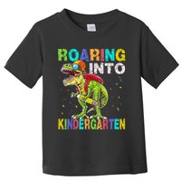 Roaring Into Kindergarten Dinosaur T Rex Back To School Boy Toddler T-Shirt