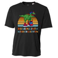 Roaring Into Kindergarten Dinosaur T Rex Back to School Cooling Performance Crew T-Shirt