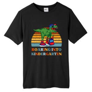 Roaring Into Kindergarten Dinosaur T Rex Back to School Tall Fusion ChromaSoft Performance T-Shirt