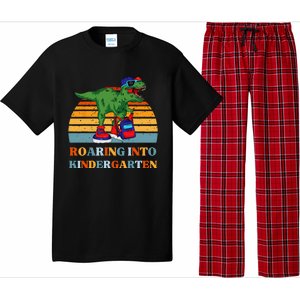 Roaring Into Kindergarten Dinosaur T Rex Back to School Pajama Set