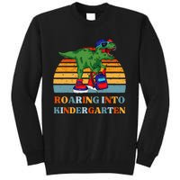 Roaring Into Kindergarten Dinosaur T Rex Back to School Tall Sweatshirt