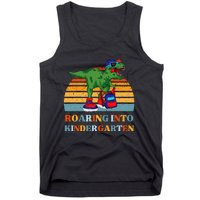 Roaring Into Kindergarten Dinosaur T Rex Back to School Tank Top