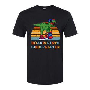 Roaring Into Kindergarten Dinosaur T Rex Back to School Softstyle CVC T-Shirt