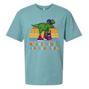 Roaring Into Kindergarten Dinosaur T Rex Back to School Sueded Cloud Jersey T-Shirt