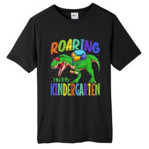 Roaring Into Kindergarten Dinosaur T Rex Back To School Boy Tall Fusion ChromaSoft Performance T-Shirt