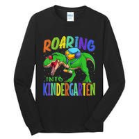 Roaring Into Kindergarten Dinosaur T Rex Back To School Boy Tall Long Sleeve T-Shirt