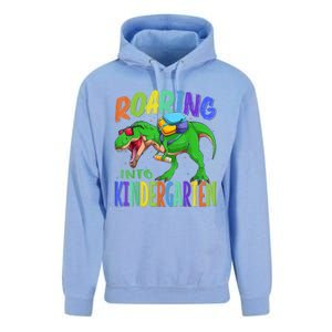 Roaring Into Kindergarten Dinosaur T Rex Back To School Boy Unisex Surf Hoodie