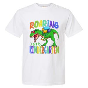 Roaring Into Kindergarten Dinosaur T Rex Back To School Boy Garment-Dyed Heavyweight T-Shirt