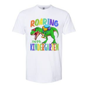 Roaring Into Kindergarten Dinosaur T Rex Back To School Boy Softstyle CVC T-Shirt