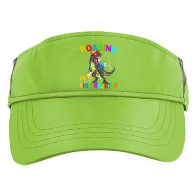 Roaring Into Kindergarten T Rex Dinosaur Back To School Adult Drive Performance Visor