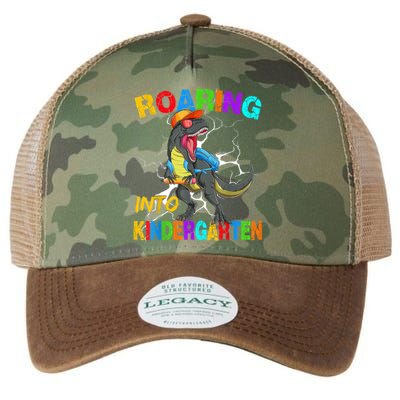 Roaring Into Kindergarten T Rex Dinosaur Back To School Legacy Tie Dye Trucker Hat