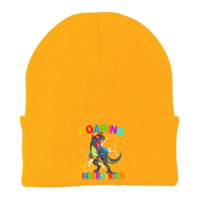 Roaring Into Kindergarten T Rex Dinosaur Back To School Knit Cap Winter Beanie