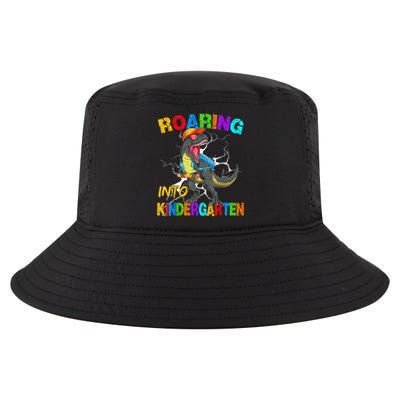 Roaring Into Kindergarten T Rex Dinosaur Back To School Cool Comfort Performance Bucket Hat