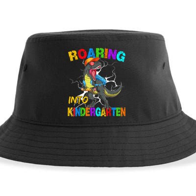 Roaring Into Kindergarten T Rex Dinosaur Back To School Sustainable Bucket Hat